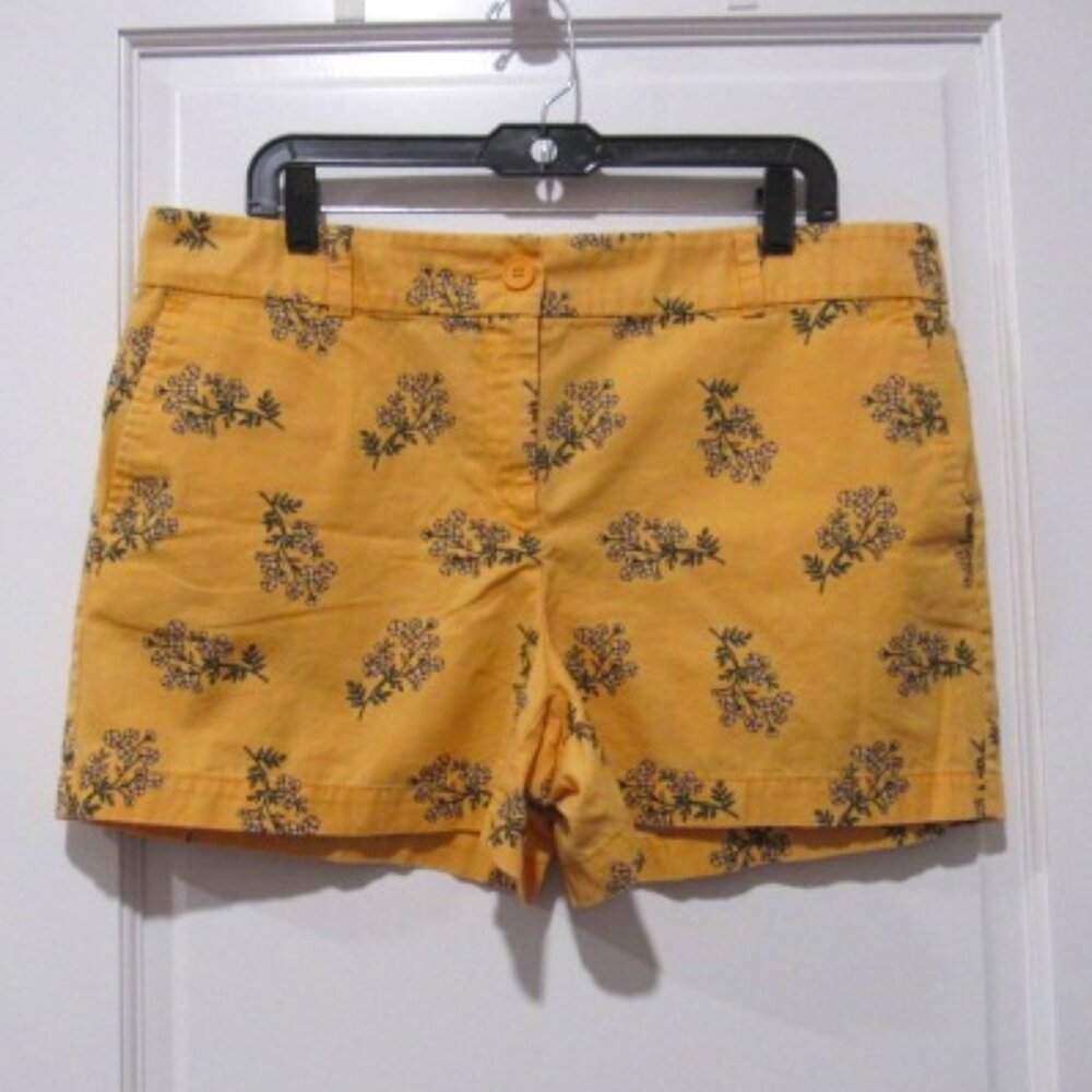 Loft 4" Chino Shorts Orange with flowers 14